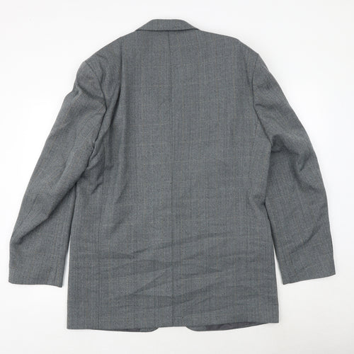 BHS Mens Blue Herringbone Polyester Jacket Suit Jacket Size 42 Regular