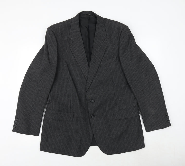 St Michael Mens Grey Polyester Jacket Suit Jacket Size 42 Regular