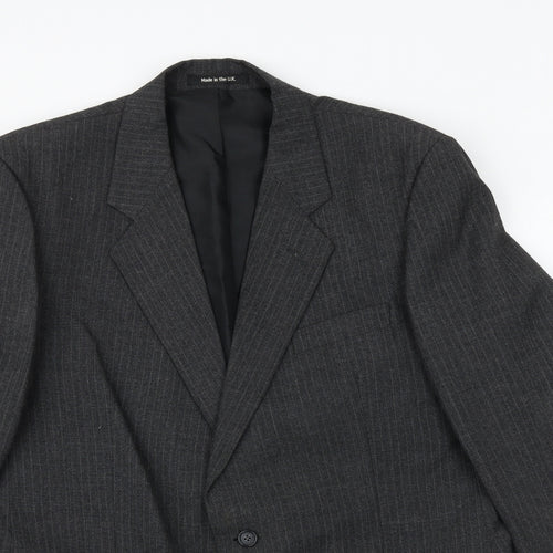 St Michael Mens Grey Polyester Jacket Suit Jacket Size 42 Regular