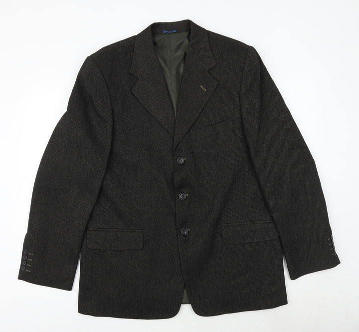 style gizgi Mens Black Polyester Jacket Suit Jacket Size 42 Regular