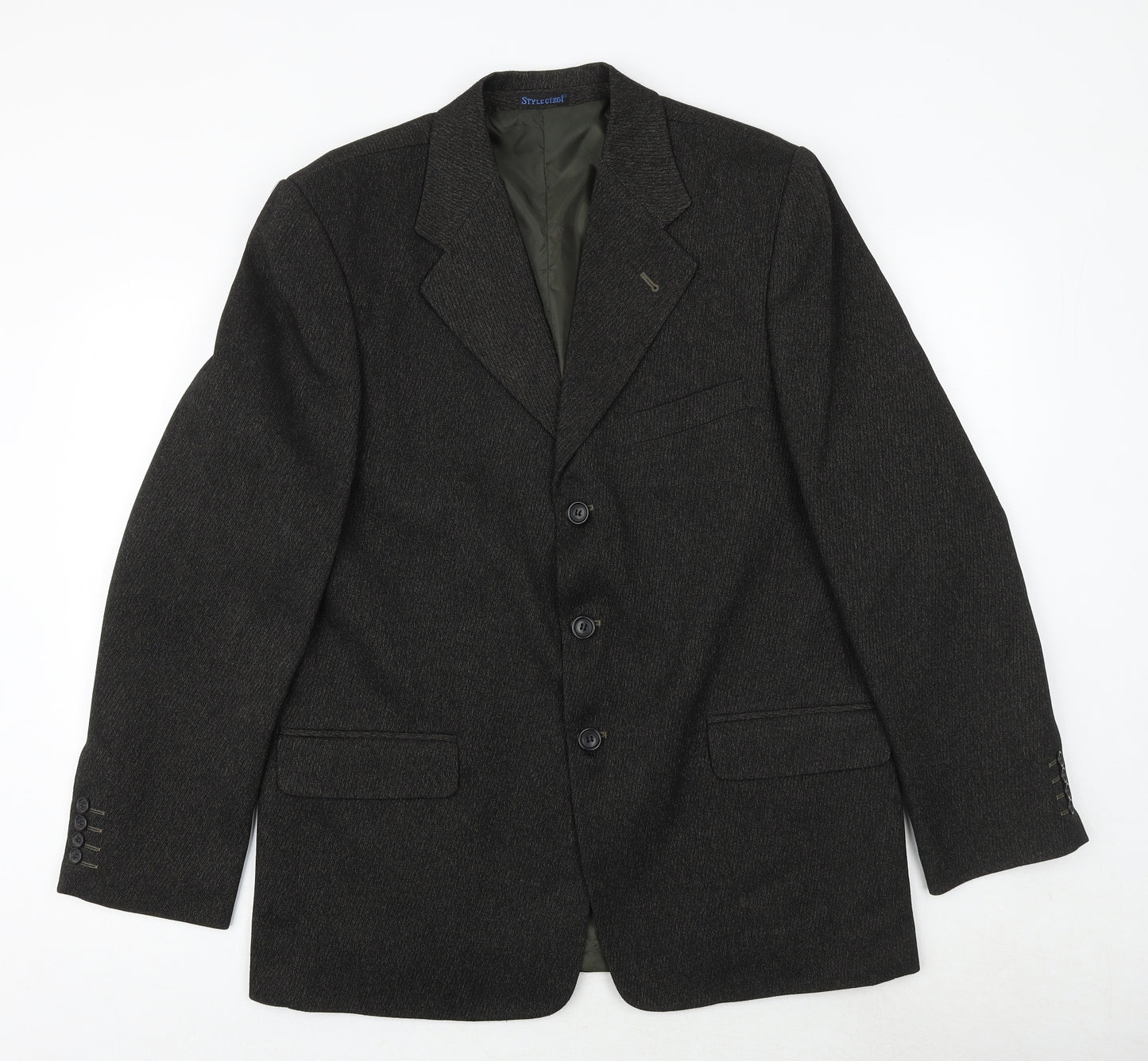 style gizgi Mens Black Polyester Jacket Suit Jacket Size 42 Regular
