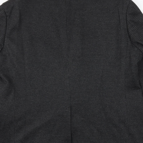 Marks and Spencer Mens Grey Geometric Polyester Jacket Suit Jacket Size 42 Regular