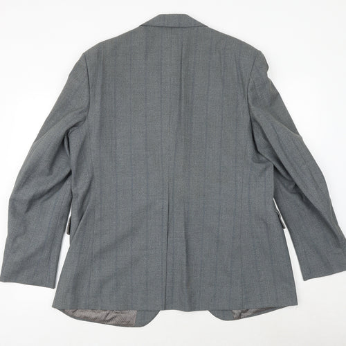 John Collier Mens Grey Striped Polyester Jacket Suit Jacket Size 42 Regular