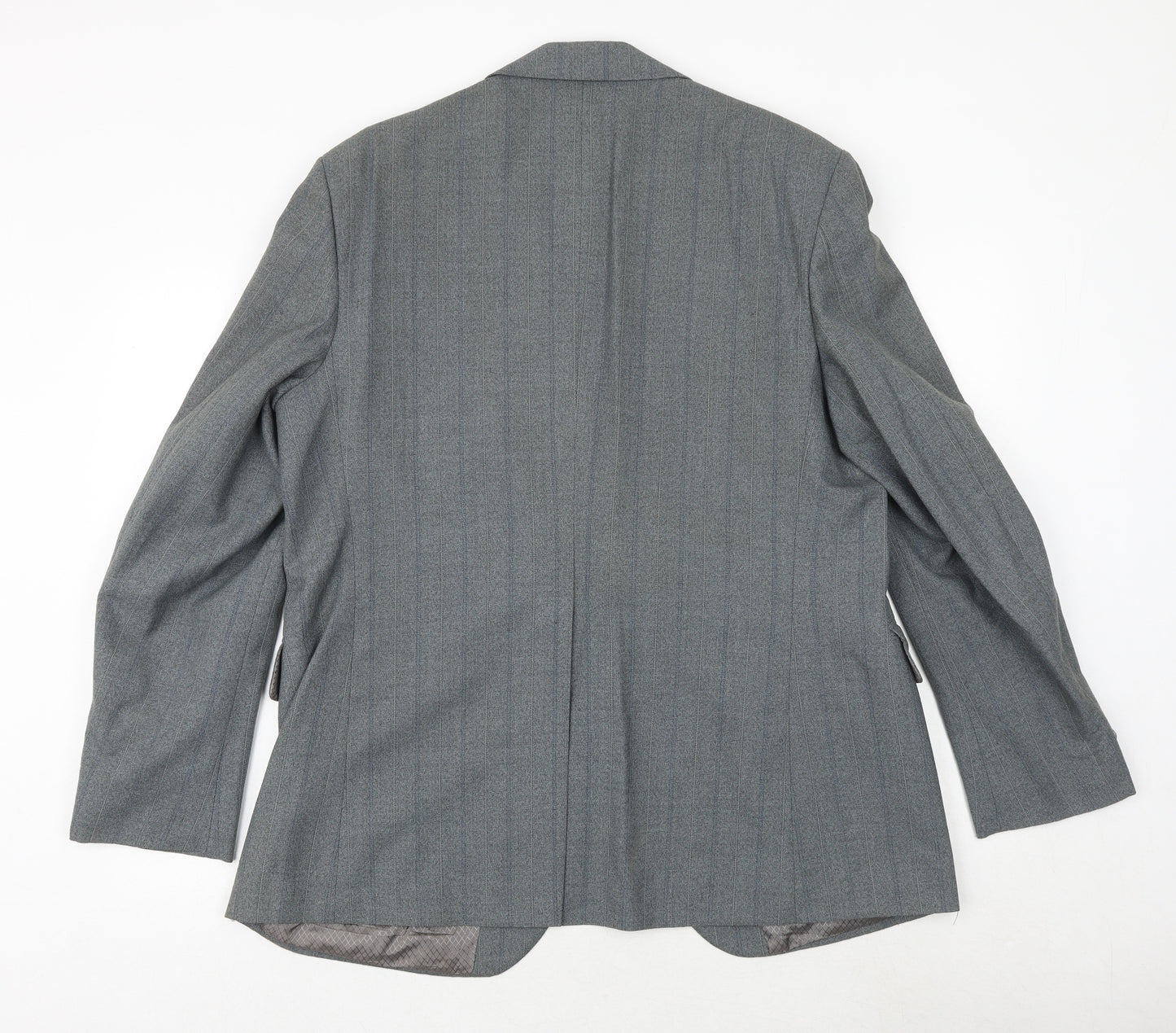 John Collier Mens Grey Striped Polyester Jacket Suit Jacket Size 42 Regular