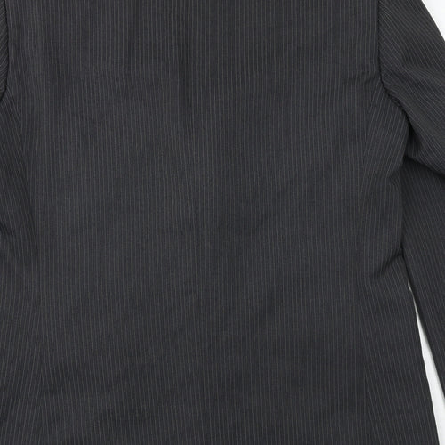 Woolworths Mens Grey Striped Polyester Jacket Suit Jacket Size 42 Regular