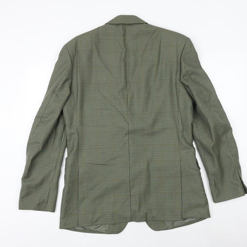 Skopes Mens Green Check Polyester Jacket Suit Jacket Size 38 Regular