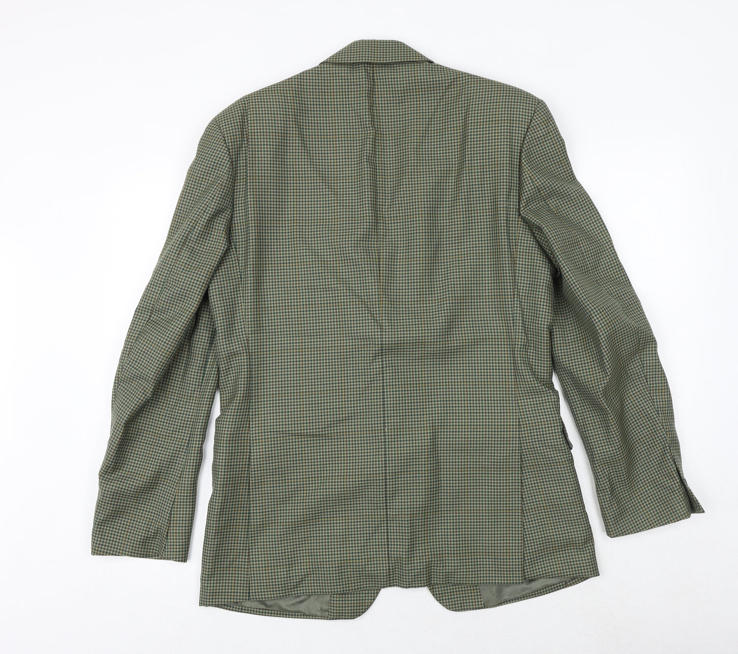 Skopes Mens Green Check Polyester Jacket Suit Jacket Size 38 Regular