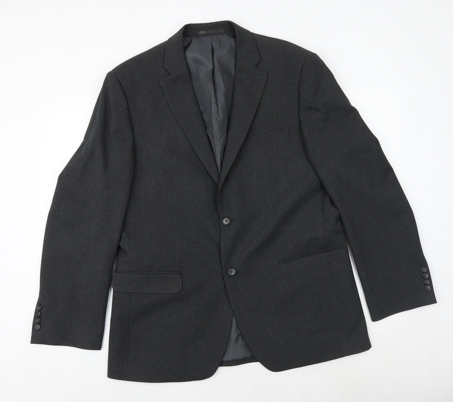 Greenwoods Mens Grey Polyester Jacket Suit Jacket Size 42 Regular