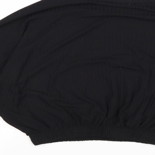 New Look Womens Black Polyester Basic Blouse Size M Round Neck