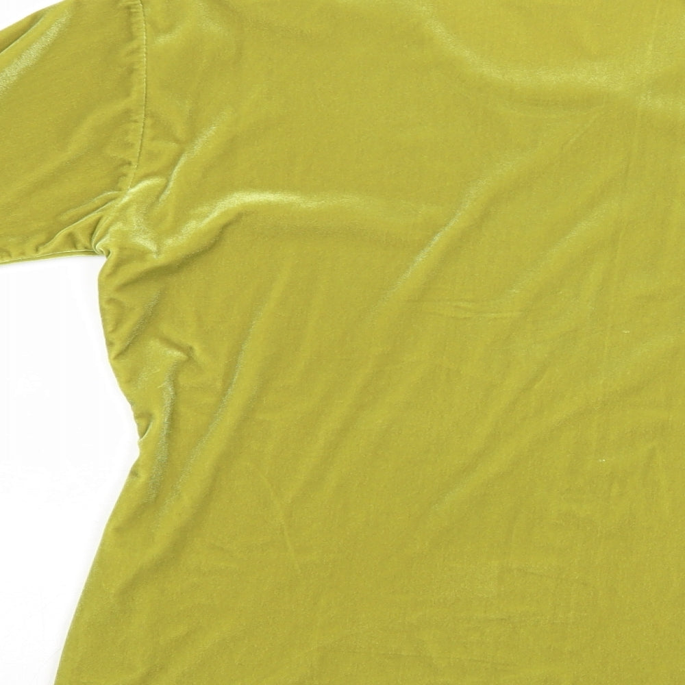 Mackays Womens Green Polyester Basic T-Shirt Size L Round Neck