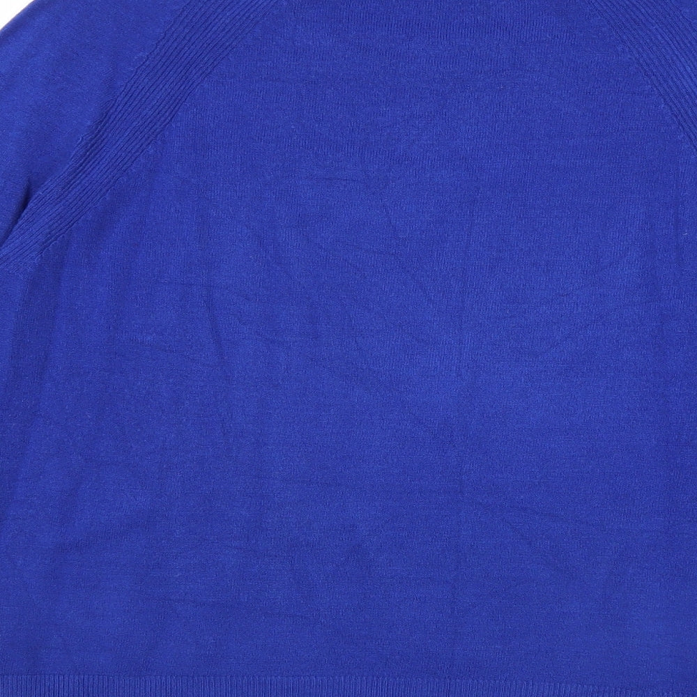 Marks and Spencer Womens Blue Round Neck Acrylic Pullover Jumper Size 14