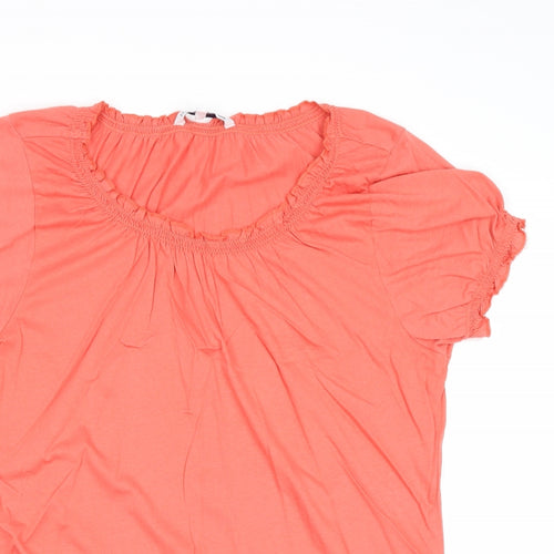 Store Twenty One Womens Orange Cotton Basic T-Shirt Size 16 Round Neck