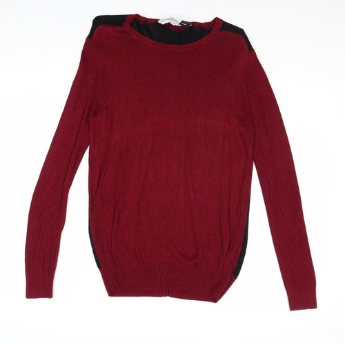 Jonathan Saunders Womens Red Round Neck Viscose Pullover Jumper Size 14
