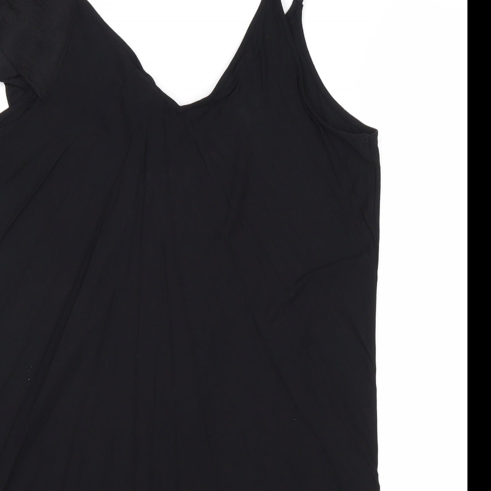 NEXT Womens Black Viscose Basic Tank Size 14 V-Neck