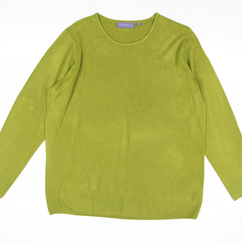Autonomy Womens Green Round Neck Acrylic Pullover Jumper Size XL