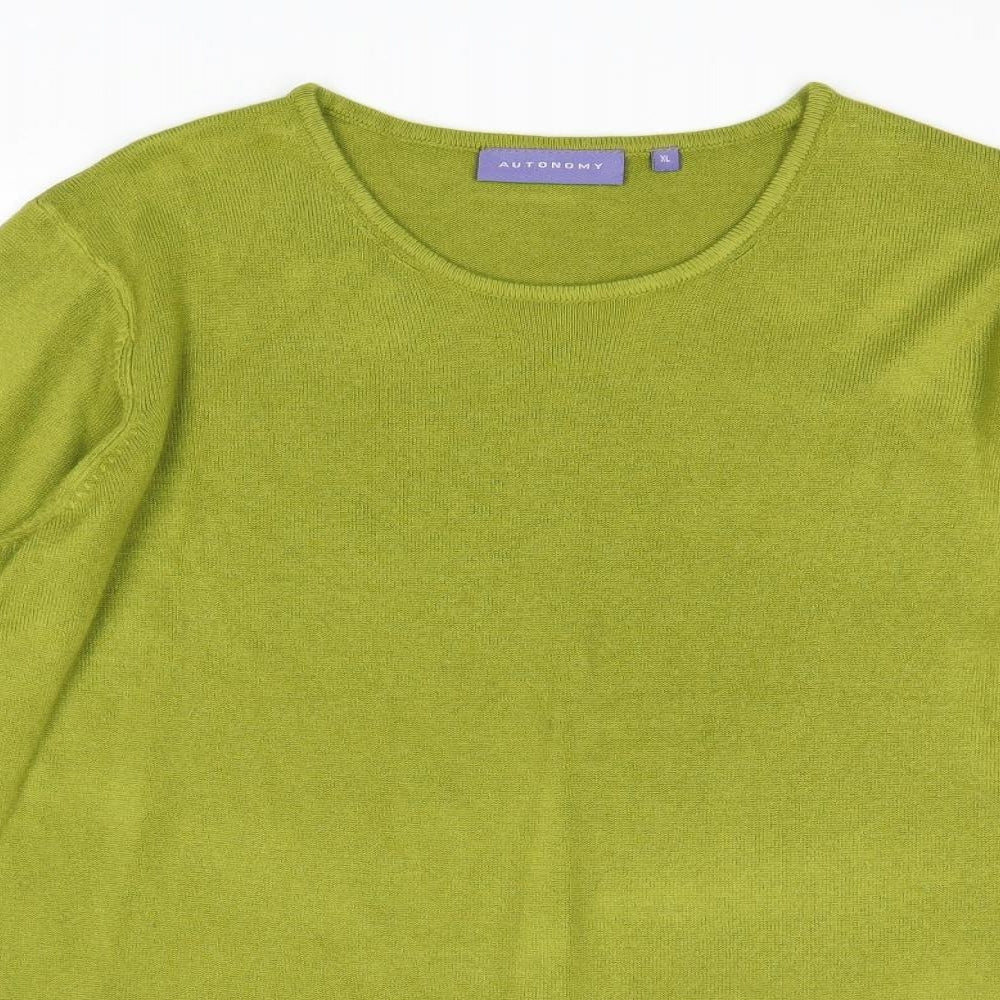 Autonomy Womens Green Round Neck Acrylic Pullover Jumper Size XL
