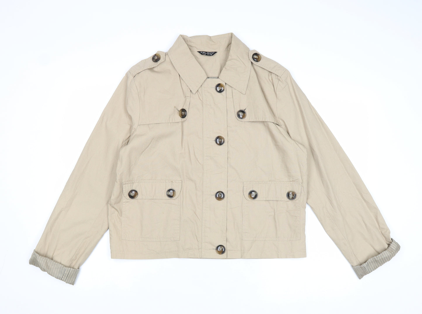 Select Womens Beige Jacket Size 14 Zip