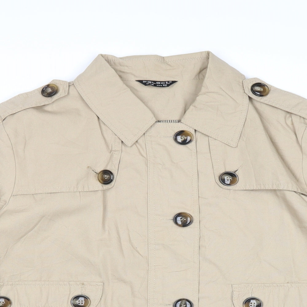 Select Womens Beige Jacket Size 14 Zip