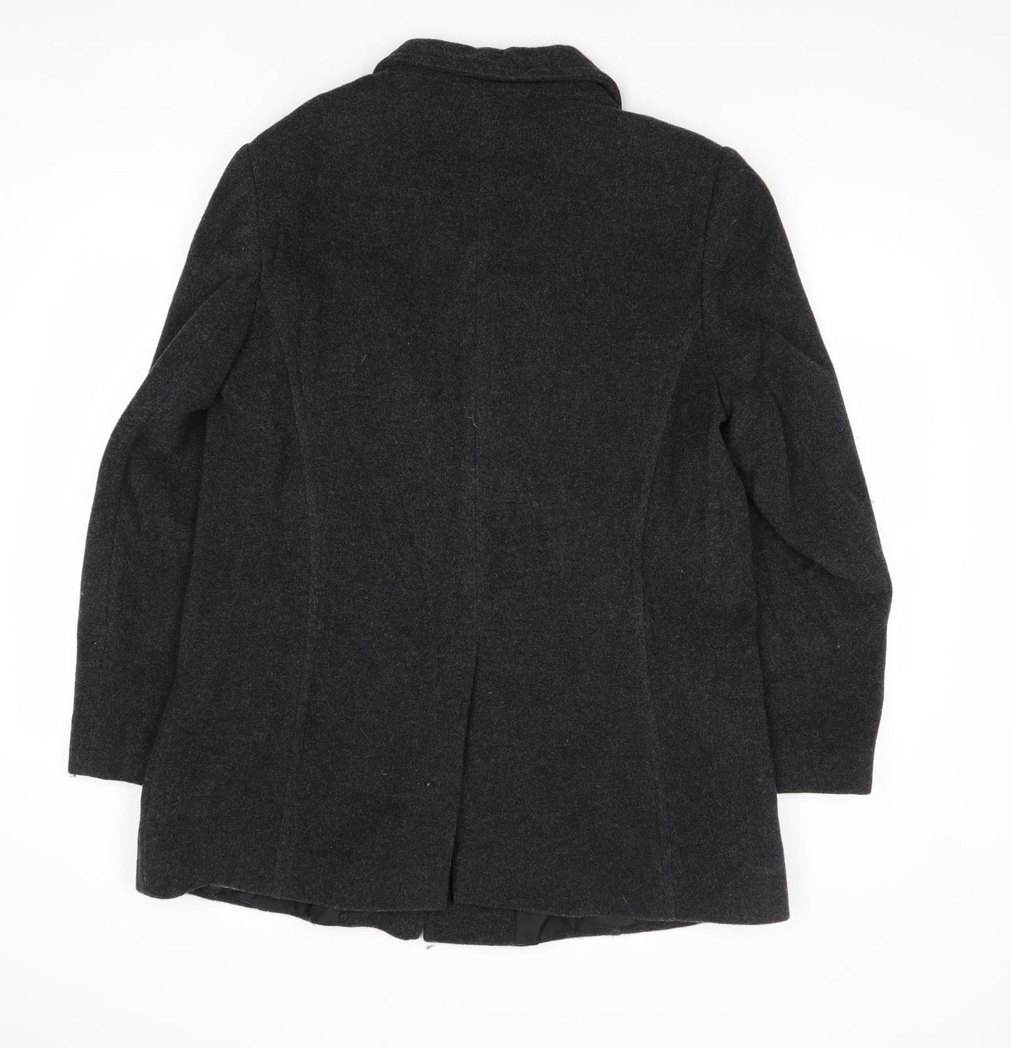 EWM Womens Grey Overcoat Coat Size 12 Button