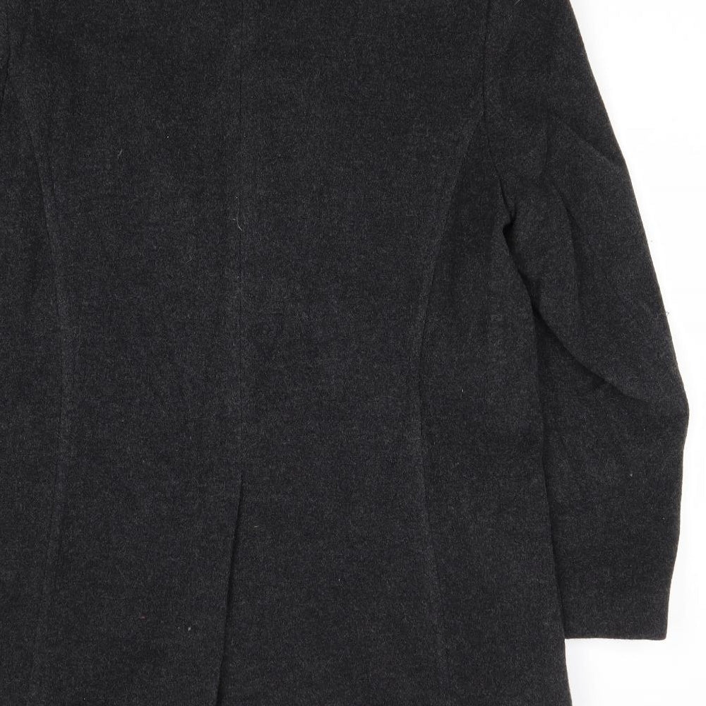 EWM Womens Grey Overcoat Coat Size 12 Button