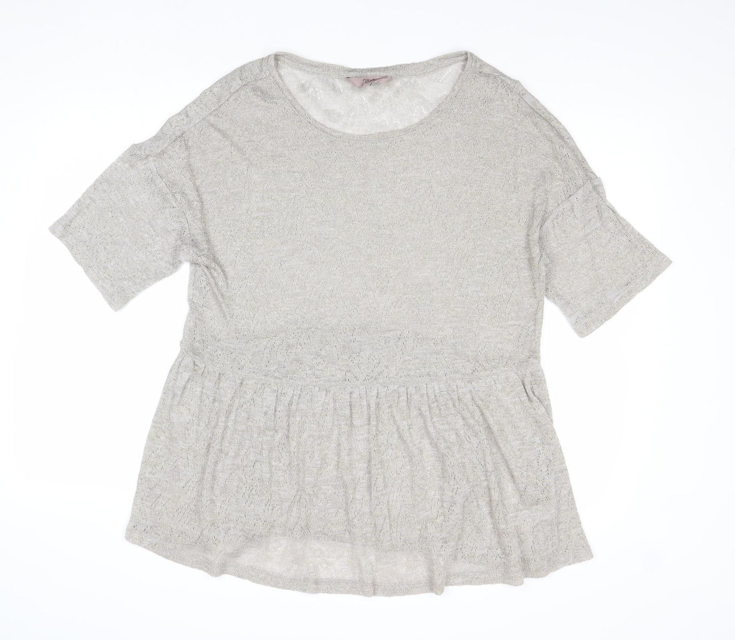 NEXT Womens Grey Round Neck Acrylic Pullover Jumper Size 14