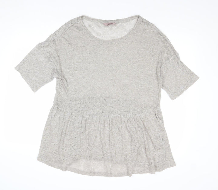 NEXT Womens Grey Round Neck Acrylic Pullover Jumper Size 14