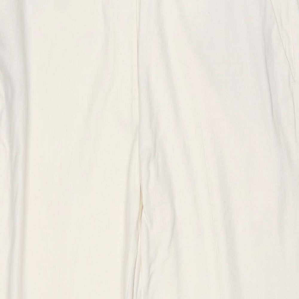 Marks and Spencer Womens Beige Linen Trousers Size 20 Regular Zip