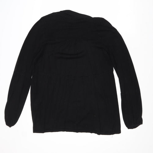 Wallis Womens Black V-Neck Viscose Pullover Jumper Size S