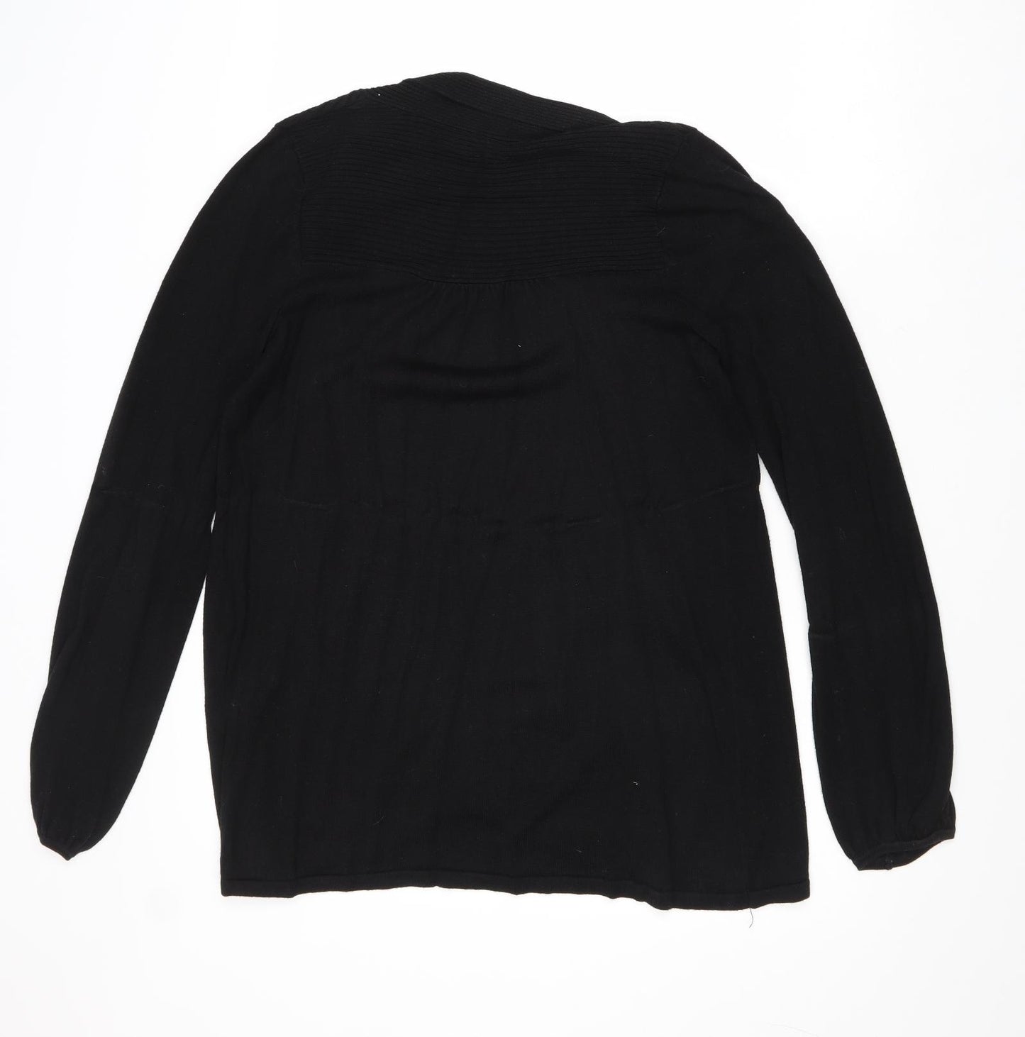 Wallis Womens Black V-Neck Viscose Pullover Jumper Size S