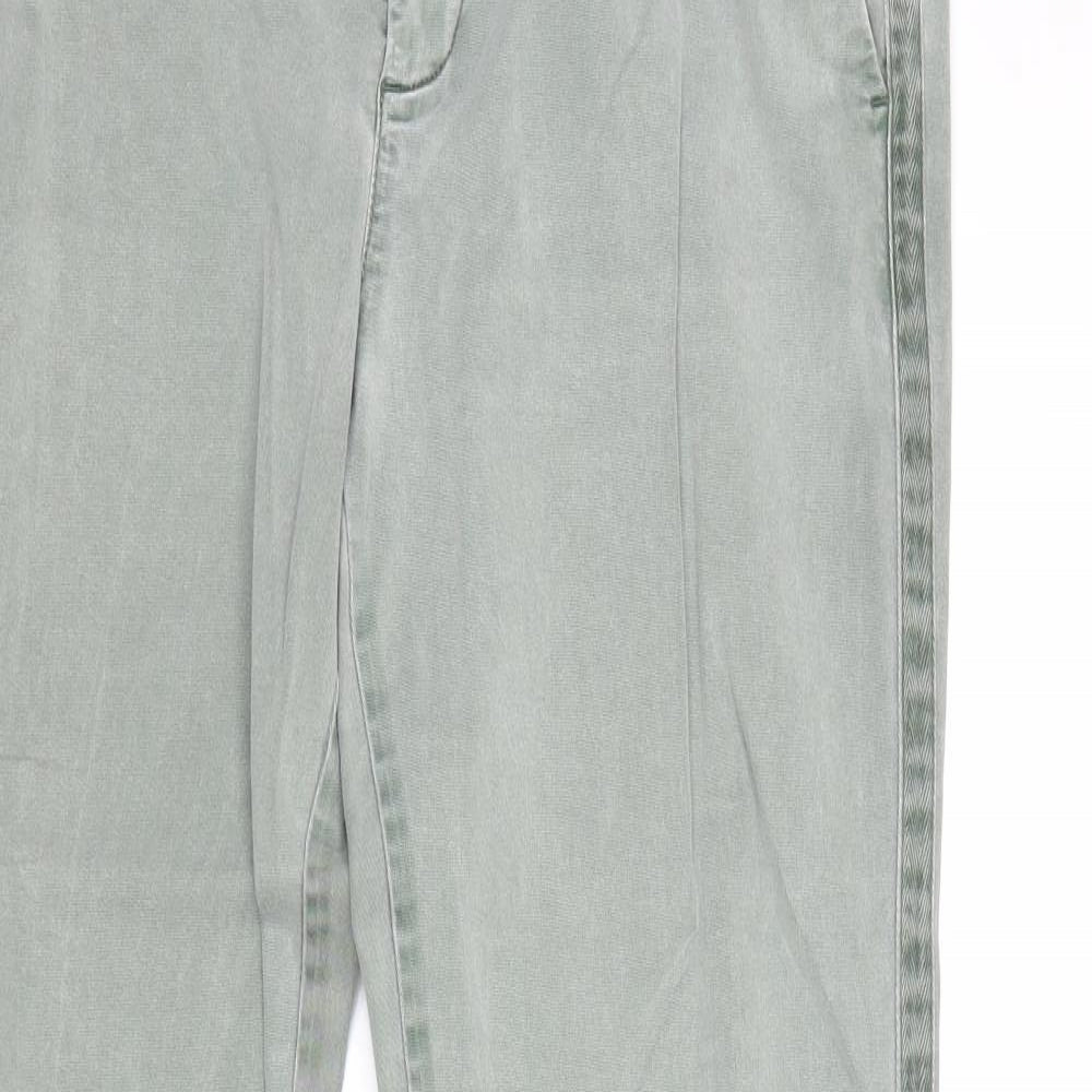 Gap Womens Green Cotton Chino Trousers Size 6 Regular Zip