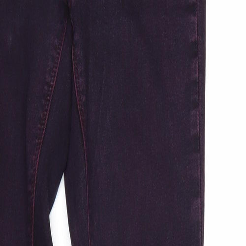 Warehouse Womens Purple Cotton Skinny Jeans Size 10 Regular Zip