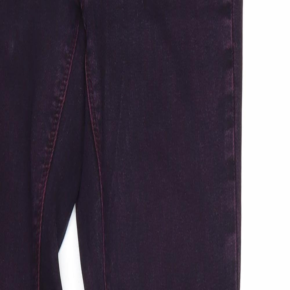 Warehouse Womens Purple Cotton Skinny Jeans Size 10 Regular Zip