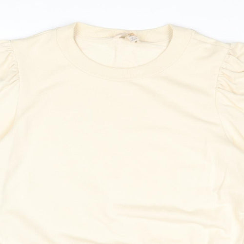 H&M Womens Beige Cotton Pullover Sweatshirt Size L Pullover