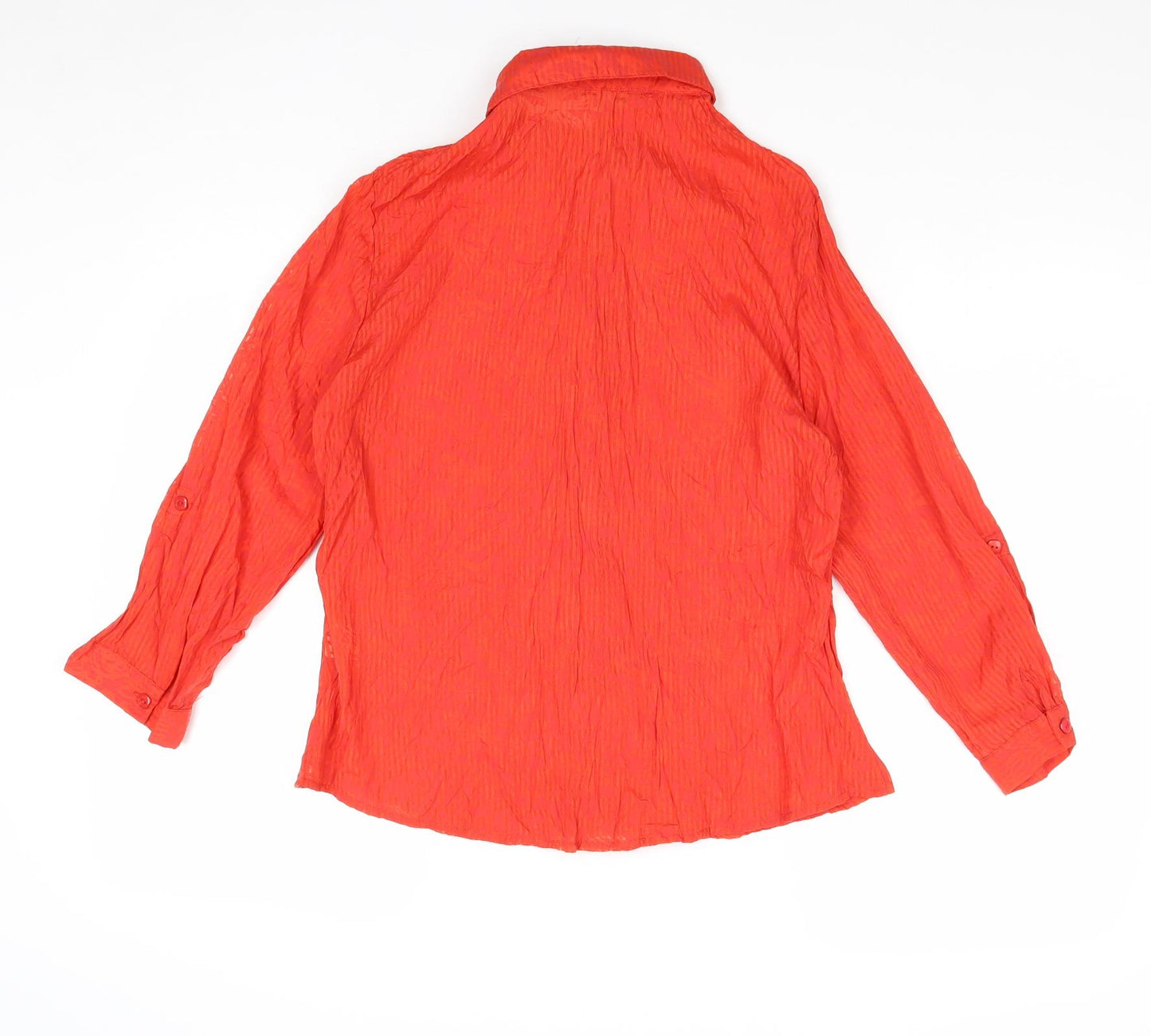 Julie Guerlande Womens Red Cotton Basic Button-Up Size 10 Collared