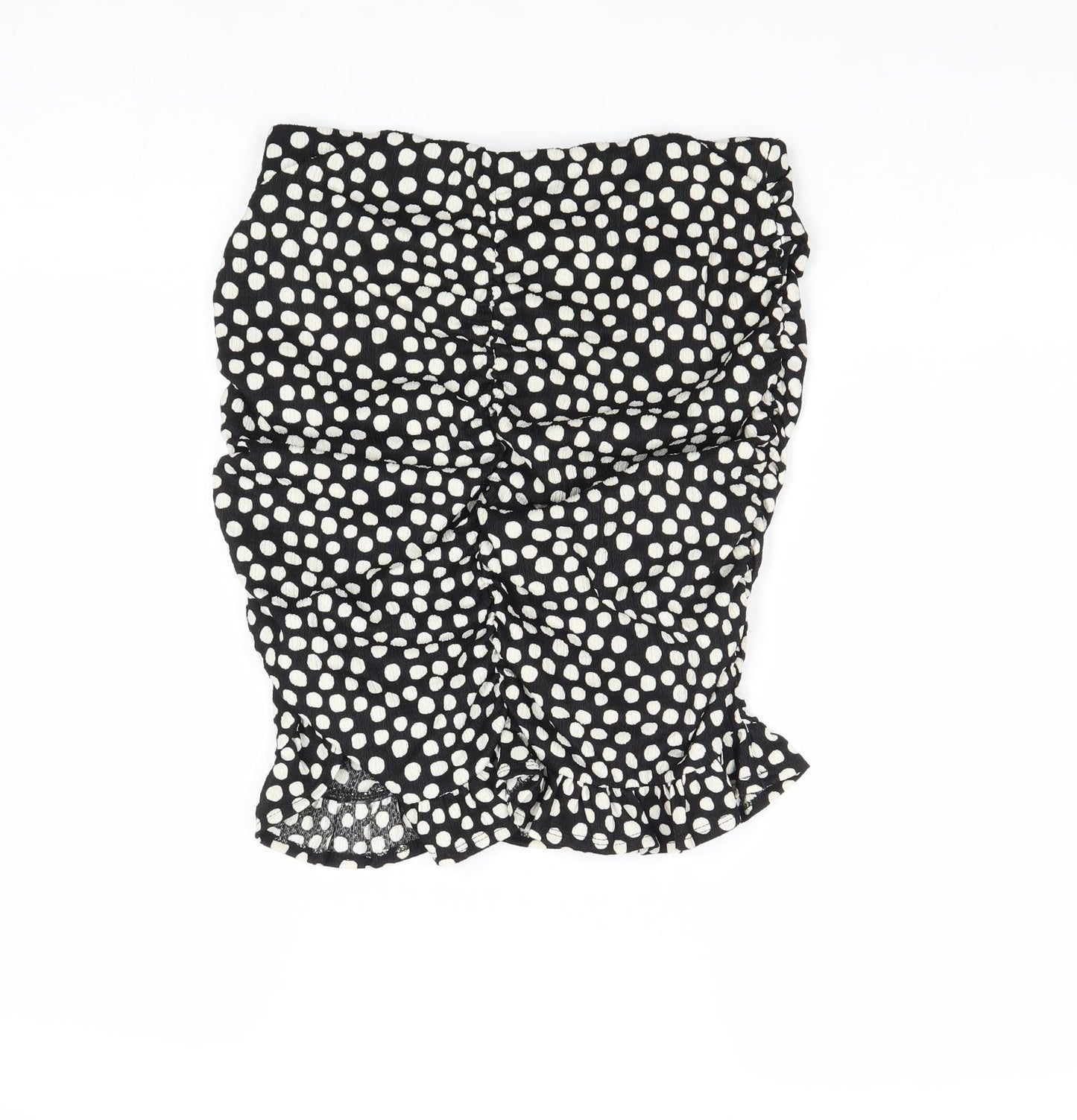 New Look Womens Black Polka Dot Polyester Bandage Skirt Size 10