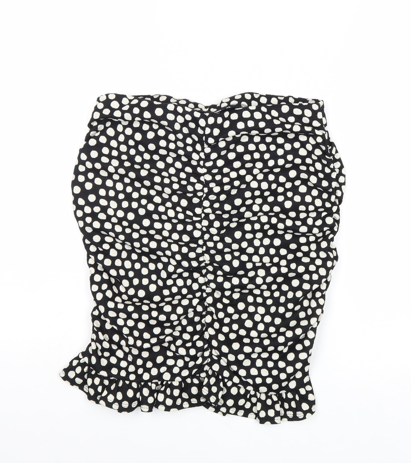 New Look Womens Black Polka Dot Polyester Bandage Skirt Size 10