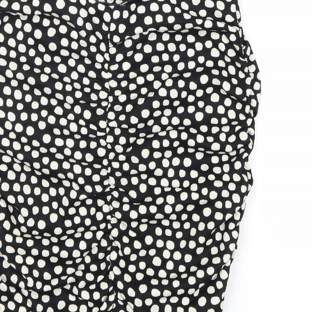 New Look Womens Black Polka Dot Polyester Bandage Skirt Size 10