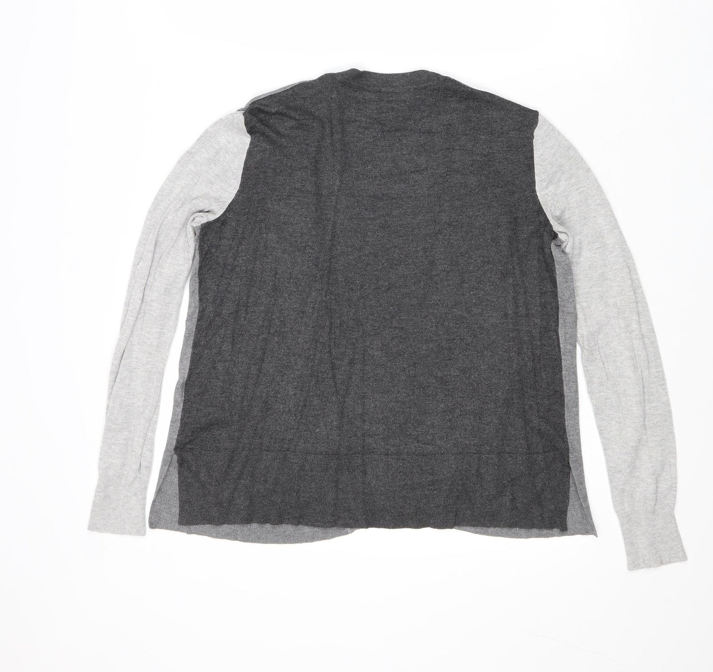 Marks and Spencer Womens Grey V-Neck Viscose Cardigan Jumper Size 10