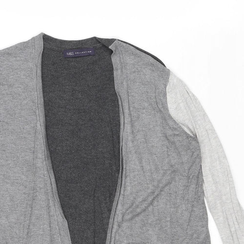 Marks and Spencer Womens Grey V-Neck Viscose Cardigan Jumper Size 10