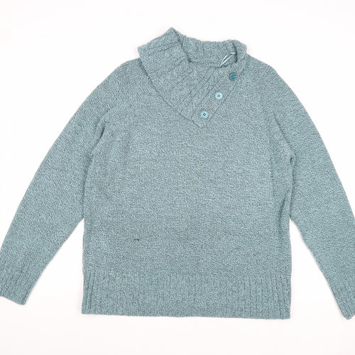 Bonmarche Womens Blue Roll Neck Acrylic Pullover Jumper Size M
