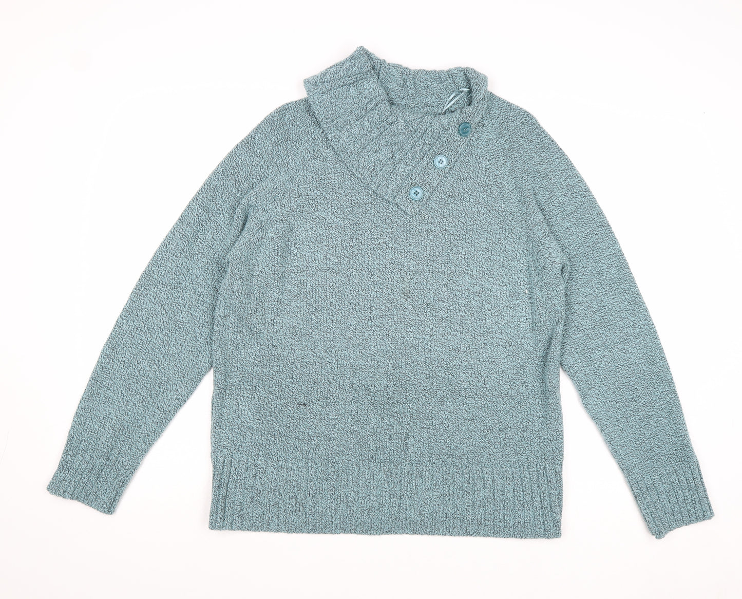Bonmarche Womens Blue Roll Neck Acrylic Pullover Jumper Size M