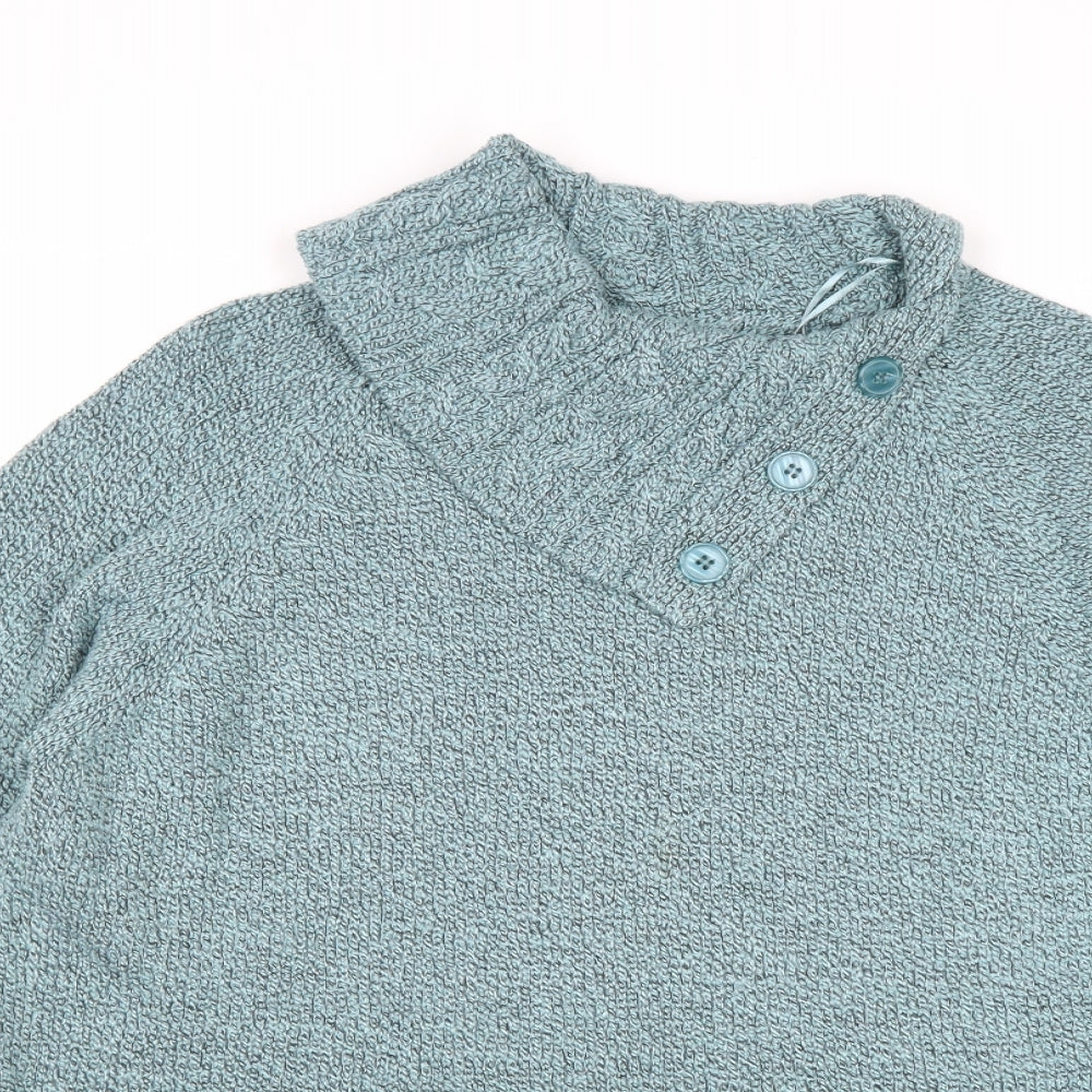 Bonmarche Womens Blue Roll Neck Acrylic Pullover Jumper Size M