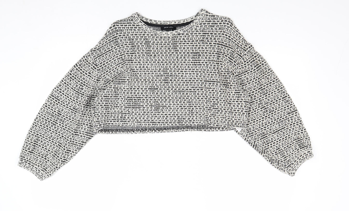 New Look Womens Grey Round Neck Cotton Pullover Jumper Size M