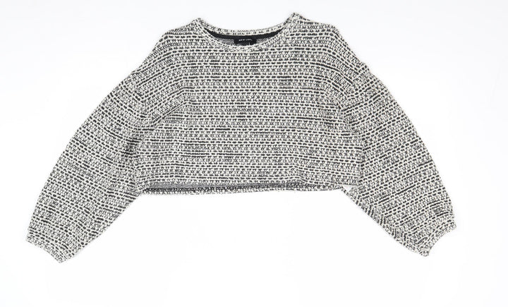 New Look Womens Grey Round Neck Cotton Pullover Jumper Size M