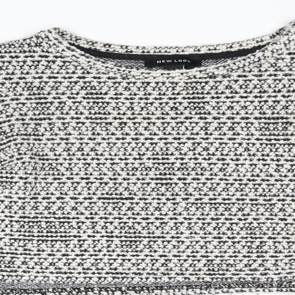 New Look Womens Grey Round Neck Cotton Pullover Jumper Size M
