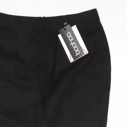 Boohoo Womens Black Polyester A-Line Skirt Size 8 Zip