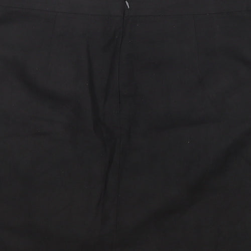 Boohoo Womens Black Polyester A-Line Skirt Size 8 Zip
