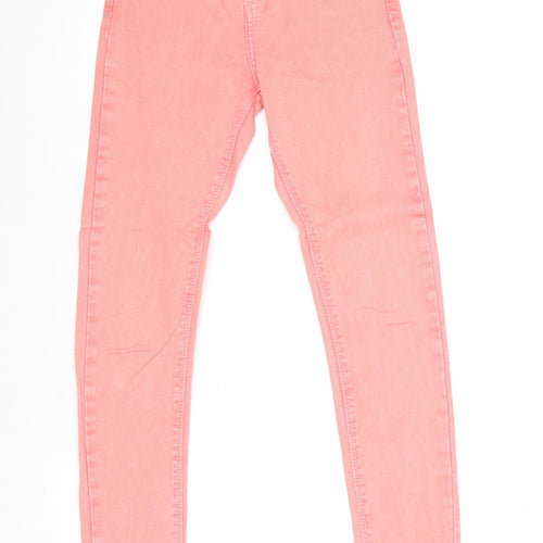 Topshop Womens Pink Cotton Skinny Jeans Size 25 in Regular Zip