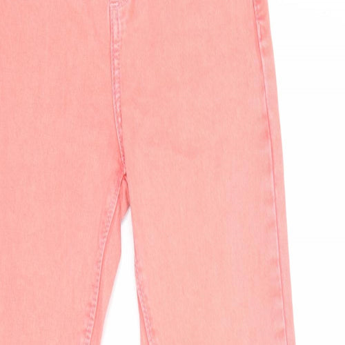 Topshop Womens Pink Cotton Skinny Jeans Size 25 in Regular Zip