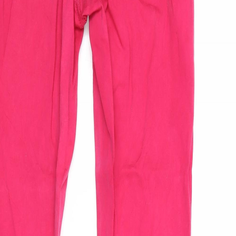 Flame Womens Pink Cotton Skinny Jeans Size 10 Regular Zip